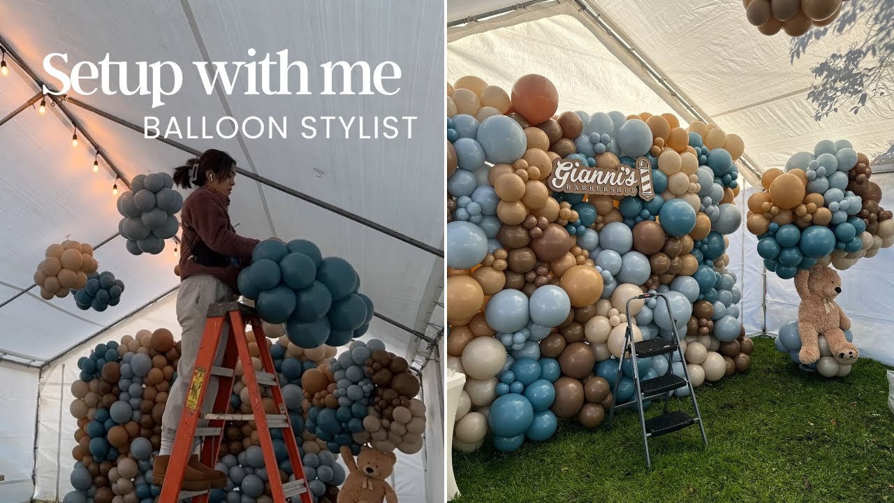 BALLOON WALL TUTORIAL | teddy bear baby shower | balloon stylist
