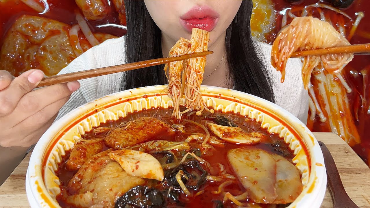 4단계 지옥의 마라탕 먹방인데 실곤약말이까지 추가한 마라탕 🔥