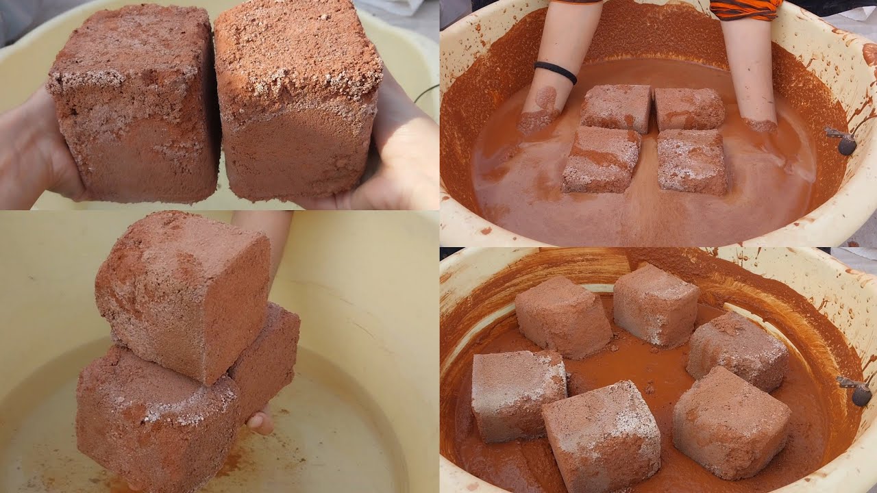 Pure Red dirt Dipping&whole Crushing in water ❤️