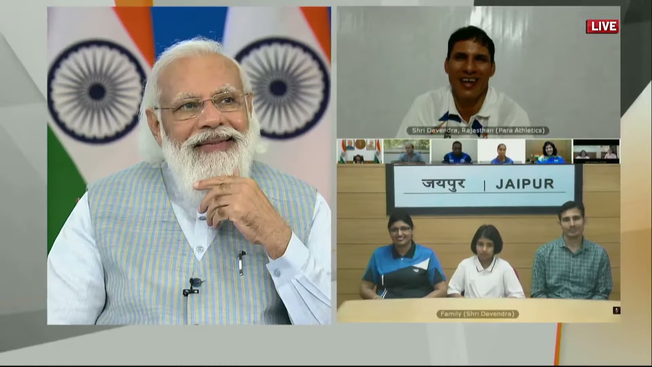 PM Narendra Modi interacted with Para Javelin Thrower Devendra Jhajharia | #Paralympics | #Cheer4Ind