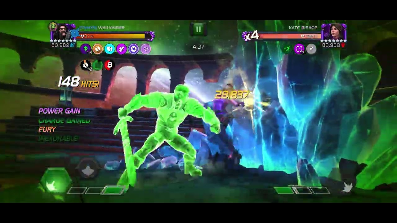 16.5 health bars Kate Bishop Alliance Colosseum with serpent.