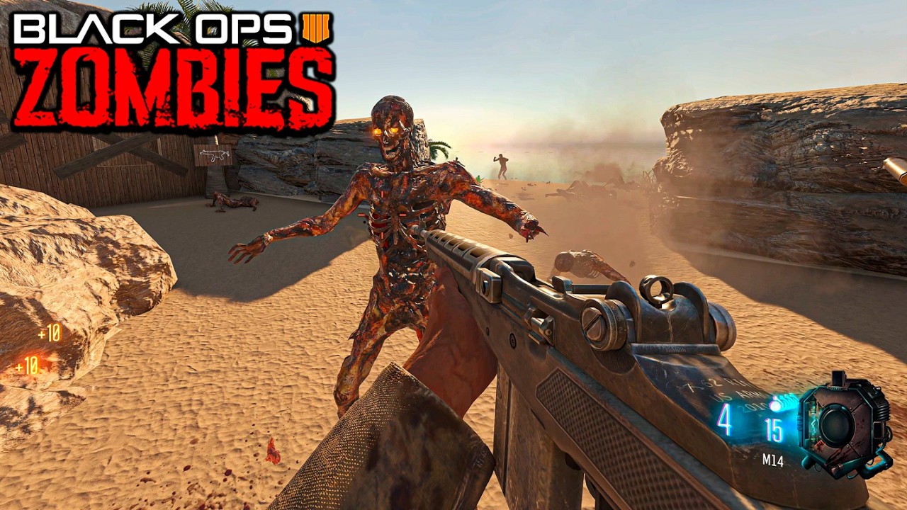 BLACK OPS 3 ZOMBIES: ZOMBIE BEACH ISLAND GAMEPLAY 4K (CUSTOM MAP)