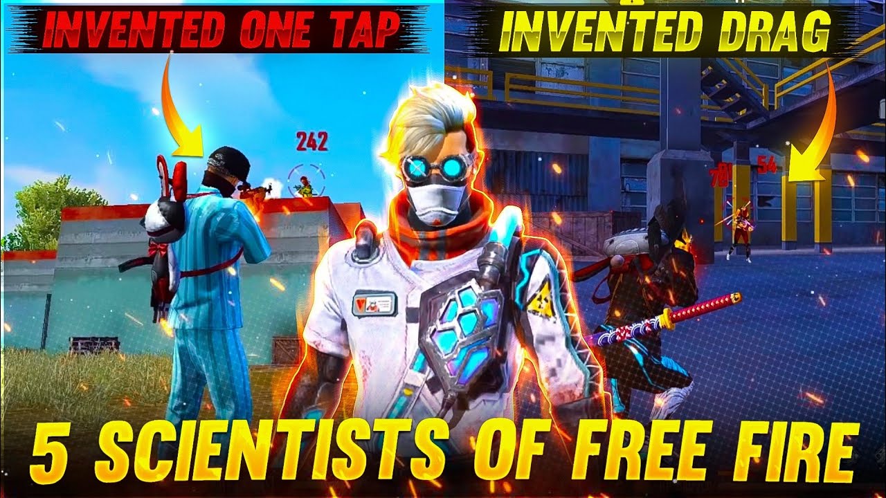 5 SCIENTISTS OF FREE FIRE 🔥 WHO INVENTED OneTap, Drag, Jump headshot    🤔 Garena Free Fire