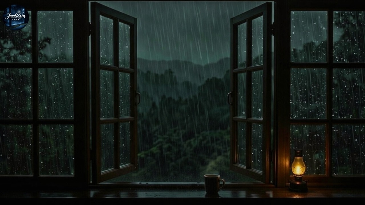 Soothing Rain Sounds Outside the Window | Cozy Dark Room for Deep Sleep