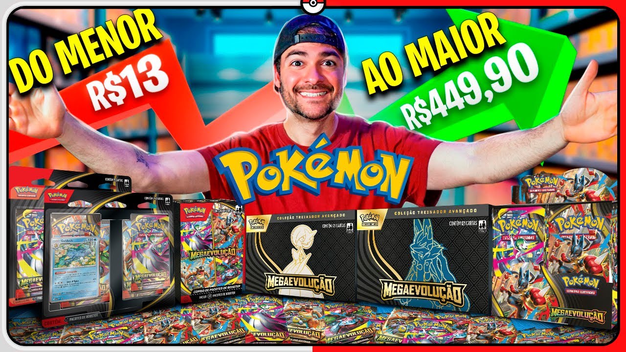 Abri CARTA POKÉMON do MENOR até o MAIOR PREÇO | MEGAEVOLUÇÃO