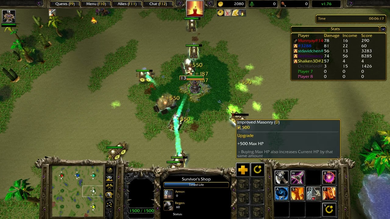 WC3R : Tower Survivors Moments - Piercing with stuns !