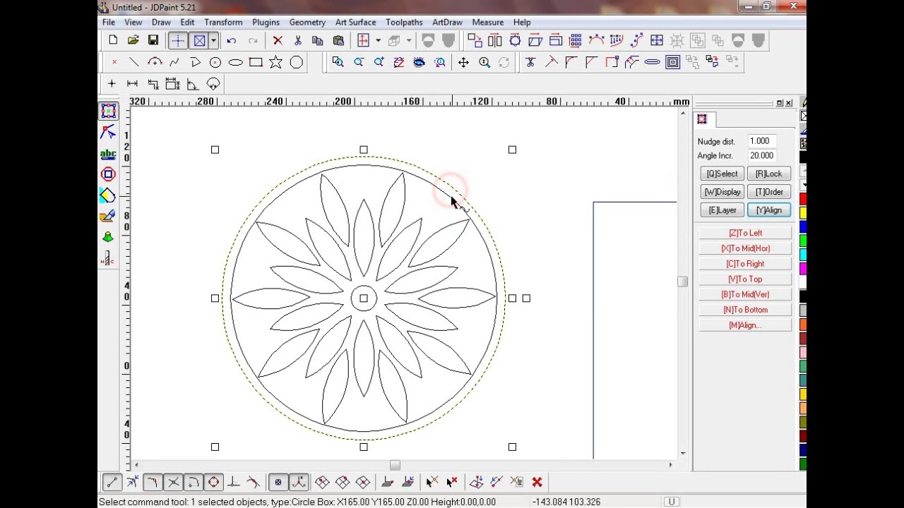 V-curving  Toolpath in JdPaint