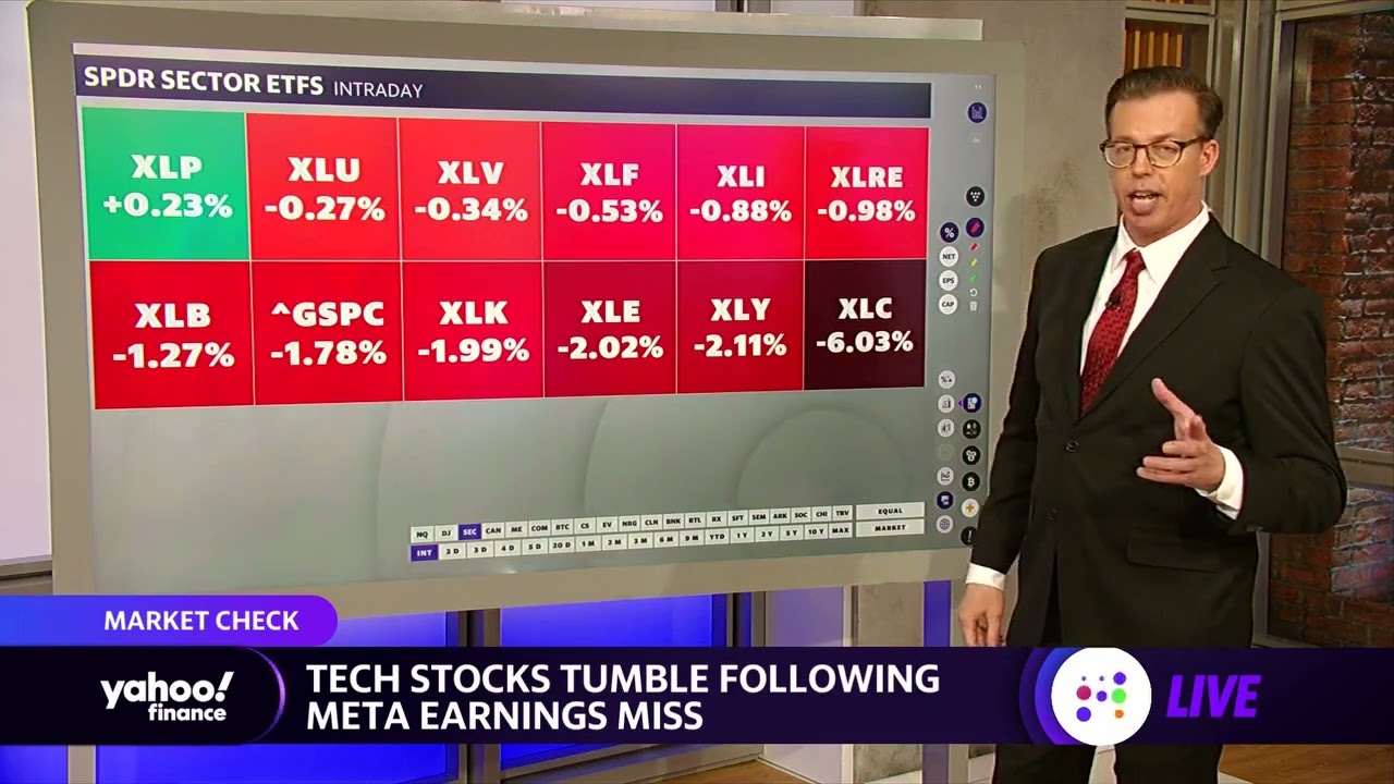 Tech stocks tumble following huge Meta earnings miss