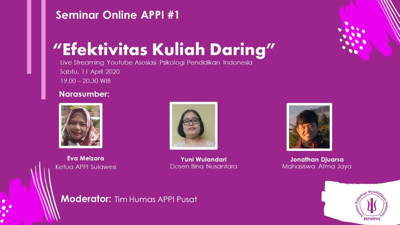 Seminar APPI - Efektivitas Kuliah Daring