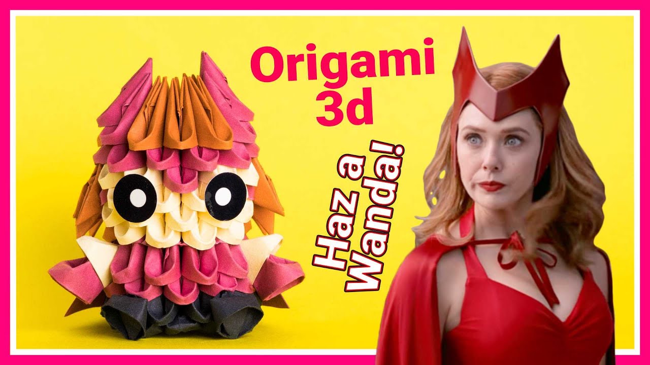 Haz  WANDA con PAPEL 🧙🏻‍♀️ de Origami 3d SCARLET WITCH 🔴 Bruja Escarlata