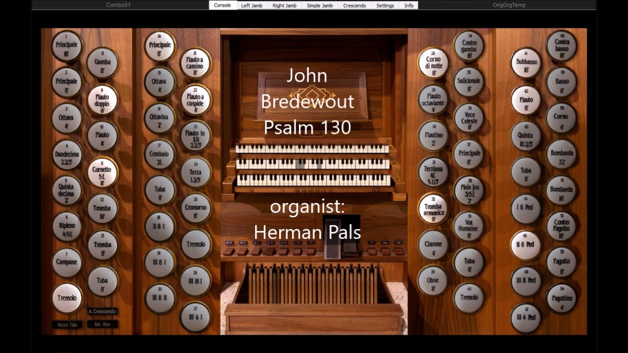 Psalm 130 Johan Bredewout, Koraalboek Con Passione (Hauptwerk Alessandria)