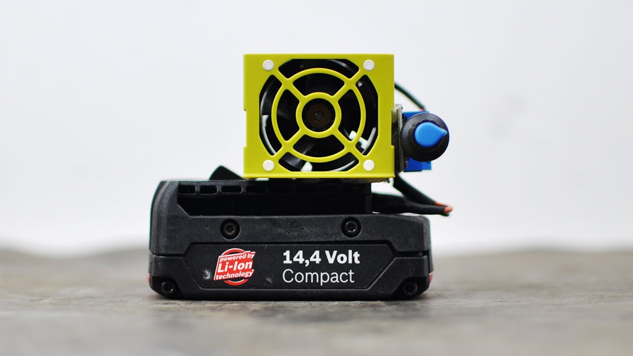 Reuse of used batteries Bosch 14.4V battery repair modified desktop violent fan
