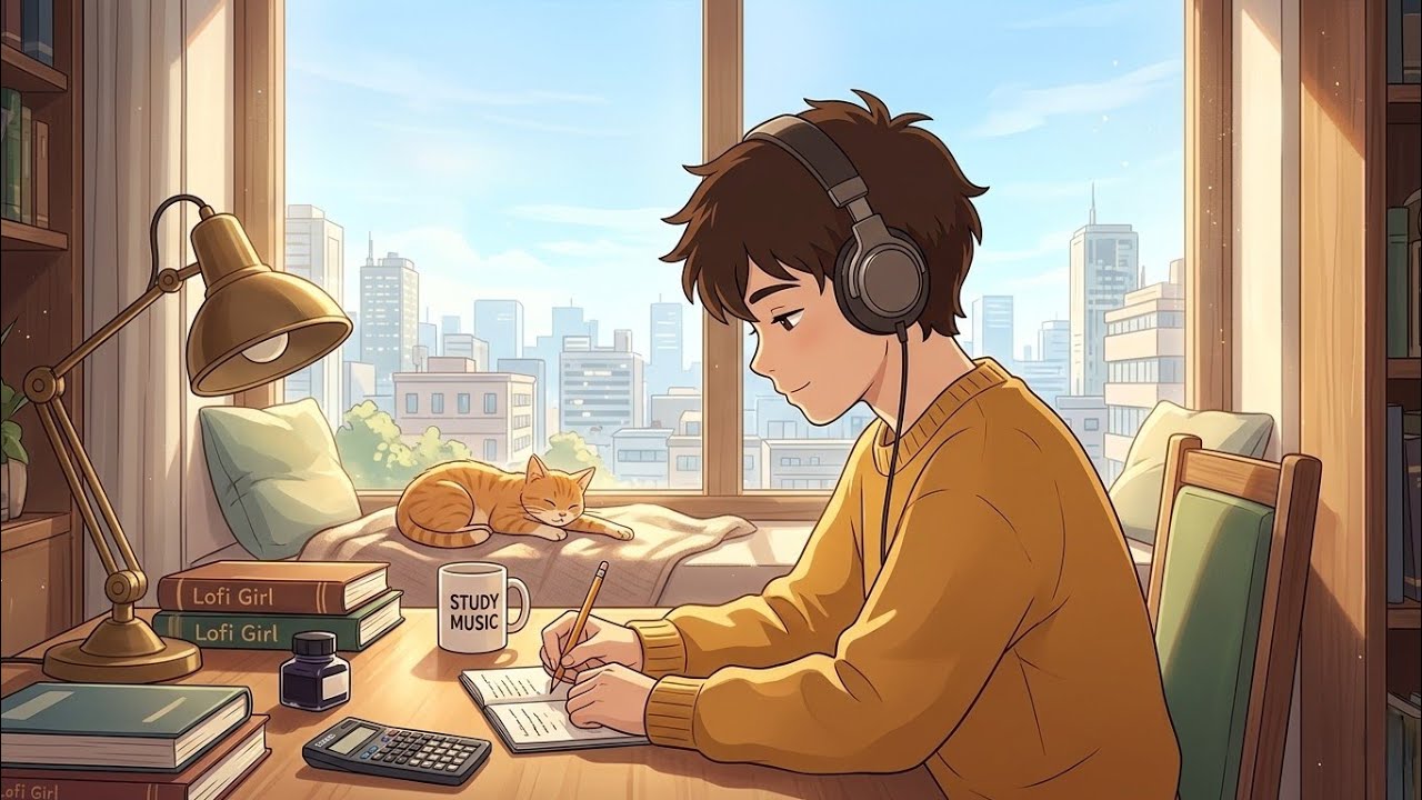 ​1 Hour Morning Focus ☀️ Study With Me (Calm Sunrise) - Lofi Beats to Start Your Day