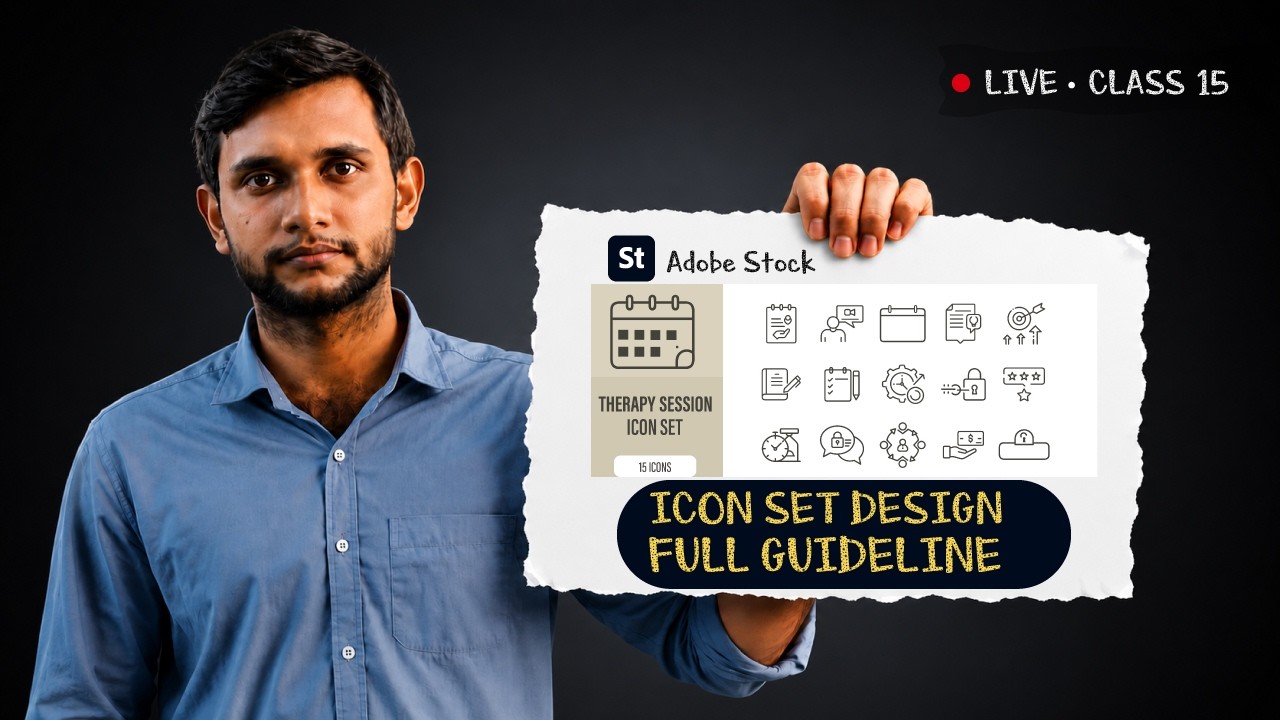 Icon Set Design Full Guideline | Adobe Stock Workflow (A to Z)