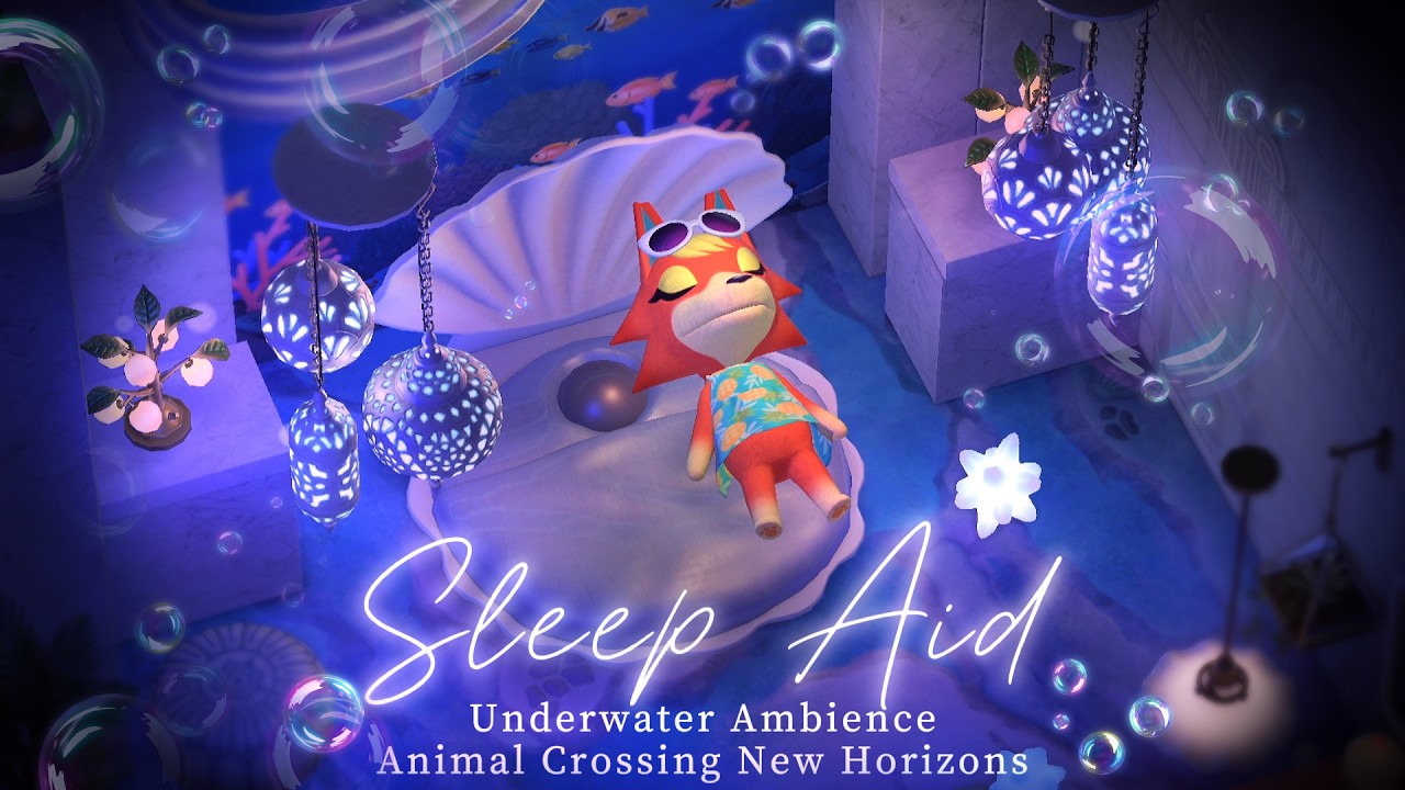 【あつ森ASMR】幻想的な海底で眠る🐚🫧夢のような寝室で冷たい水の音に癒される１０時間🐠睡眠導入＆安眠ASMR｜Underwater ASMR / Animal Crossing