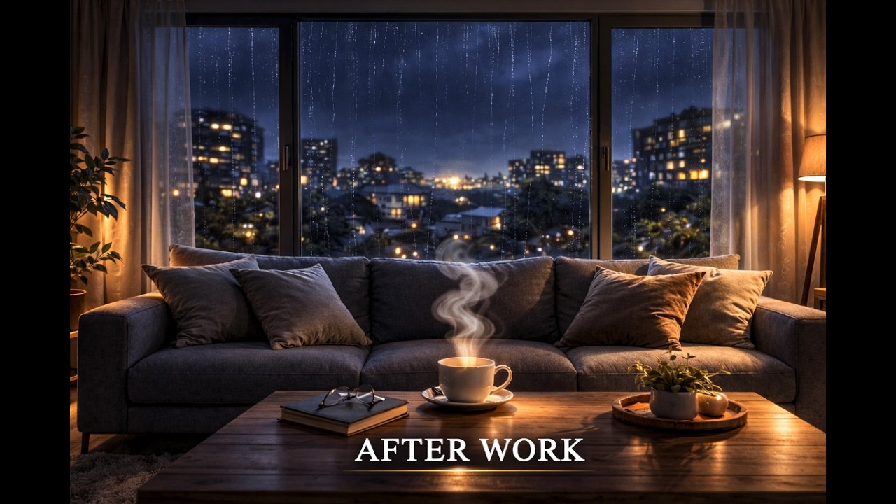 Quiet Apartment Rain Piano | Warm Window After Work
