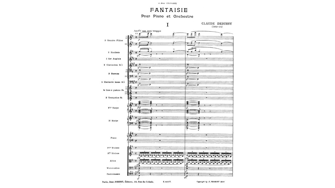Claude Debussy - Fantaisie for Piano and Orchestra [with full score]