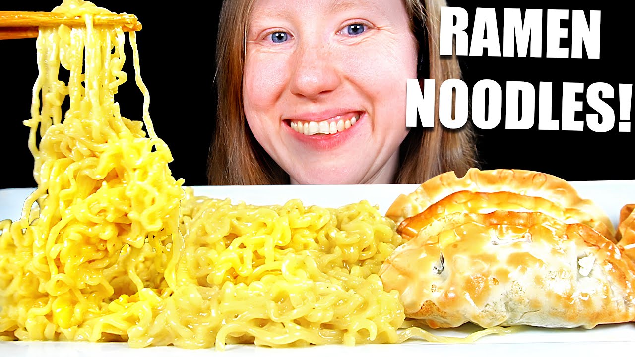 ASMR CHEESY RAMEN NOODLES MUKBANG EATING SOUNDS