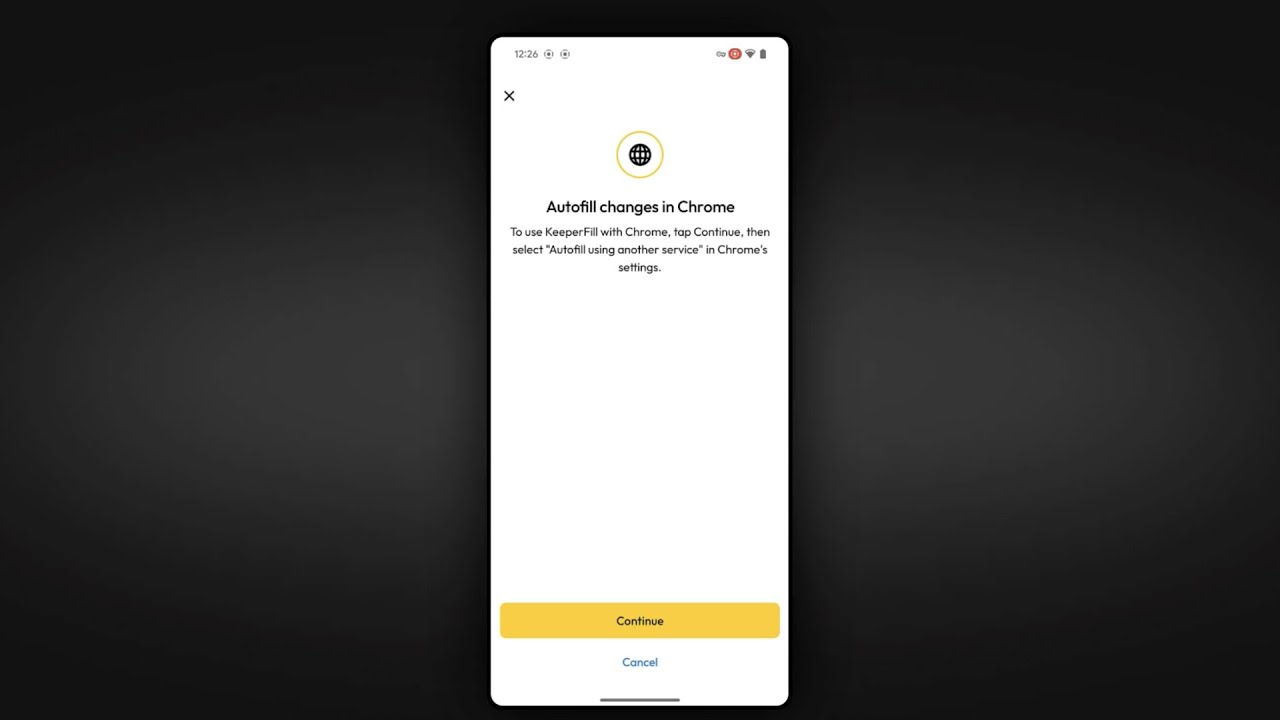 Chrome Update for Keeper on Android 17.3: Autofill Set Up