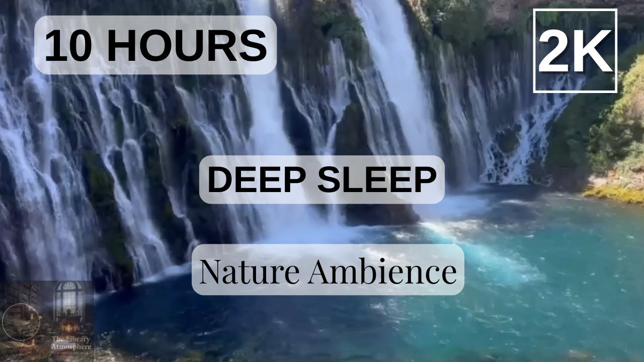 10 HOURS Waterfall Sounds for Sleep & Study | Deep Relaxation | 2K High Quality Nature