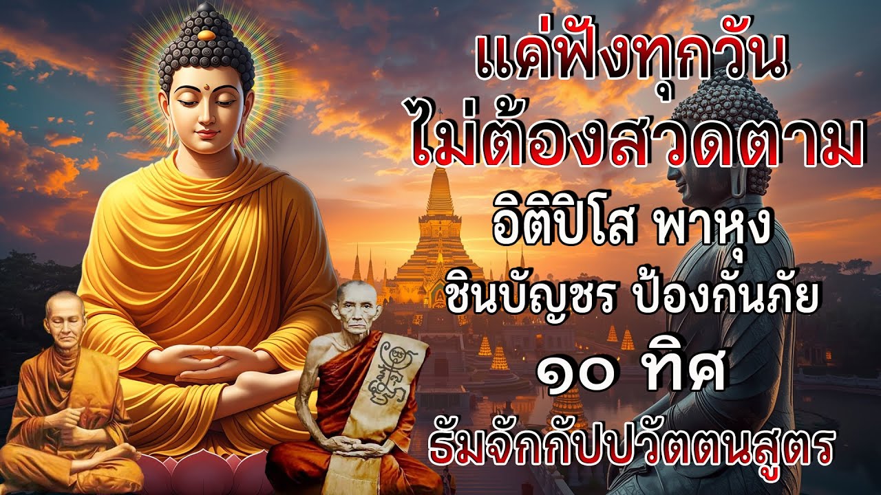 เปิดโชค เปิดทรัพย์ | อิติปิโส พาหุง ชินบัญชร ป้องกันภัย ๑๐ ทิศ มหาเมตตาใหญ่ ธัมจักกัปปวัตตนสูตร 🙏