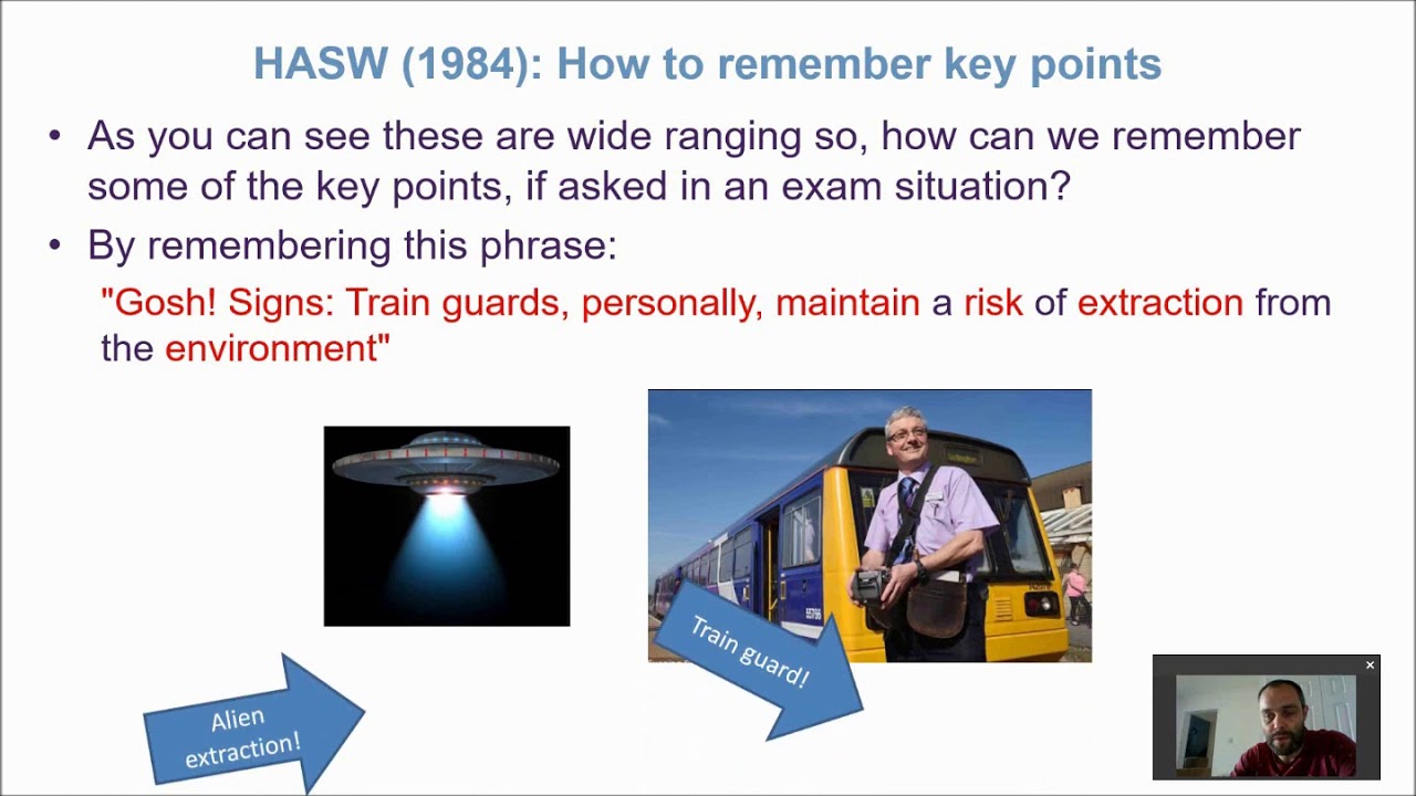 Exam practice 1.9: Health and Safety and the Health and Safety at Work Act (1974)