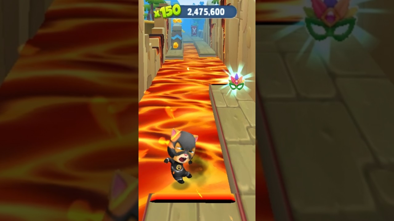 Super Ginger at LOST WORLD Funny of Fails Volcano - Talking Tom Gold Run shorts #games #shorts