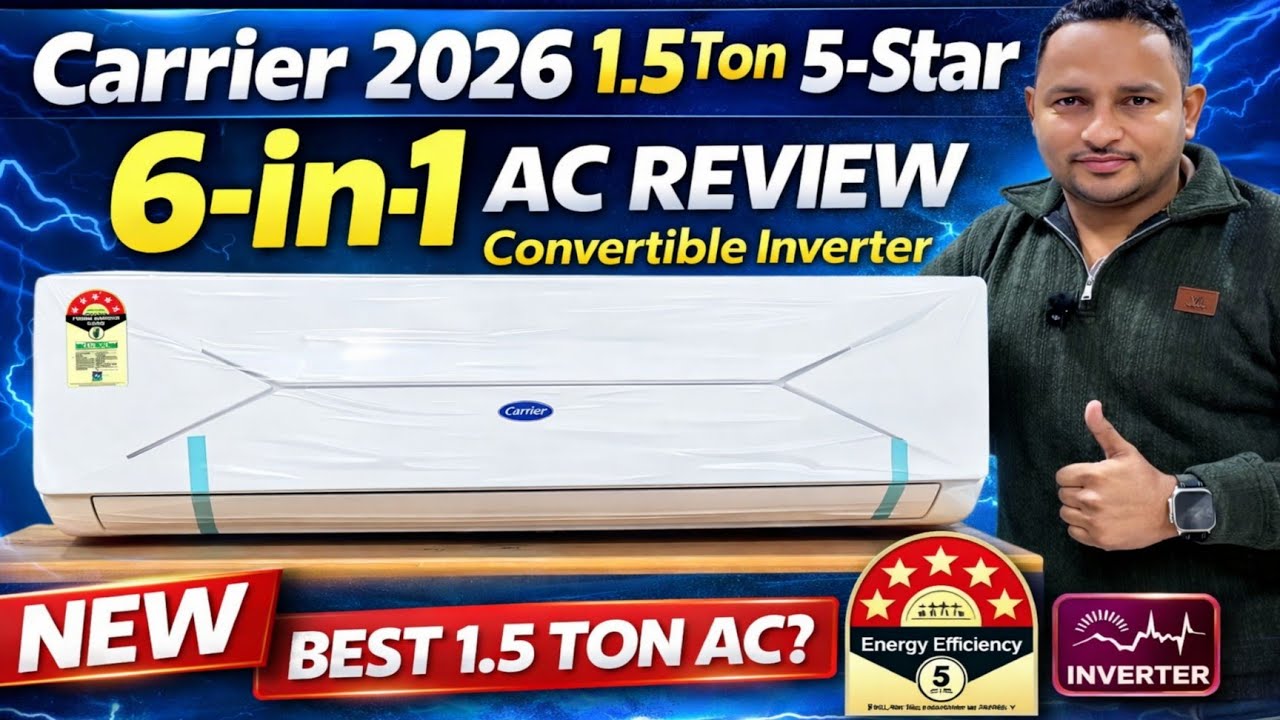 Carrier New 1.5 Ton 5 Star 6 In 1 Convertible Inverter AC 2026 😱 | Full Demo & Honest Review