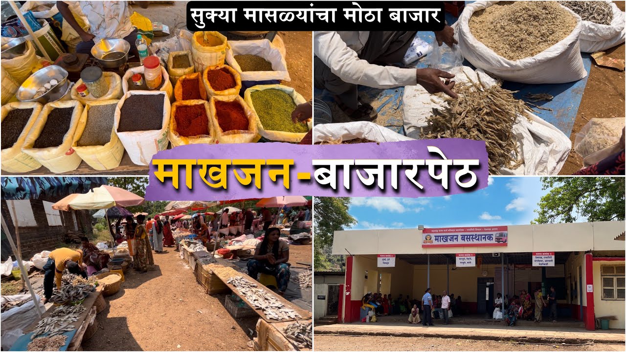 सर्वात जुना आणि मोठा आठवडी बाजार 😍 | माखजन बाजारपेठ | Makhajan Market | YouNick Marathi