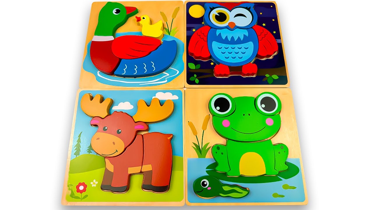 Best Learn Shapes with Animals Shape Matching Puzzle | Preschool Toddler Learning Kids Toy Video