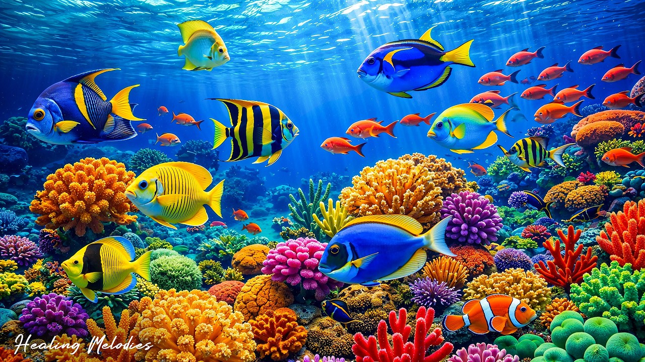 Успокаивающая целебная музыка 🐟 Спокойный коралловый риф для снятия стресса и тревоги