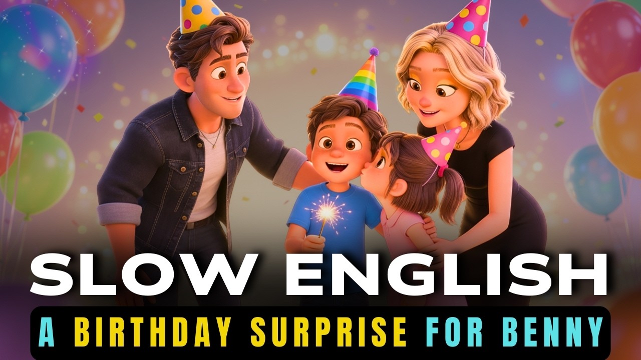 Benny’s Big Birthday Surprise 🎉 | Family English Story for A1–A2 Learners | Shadowing Practice