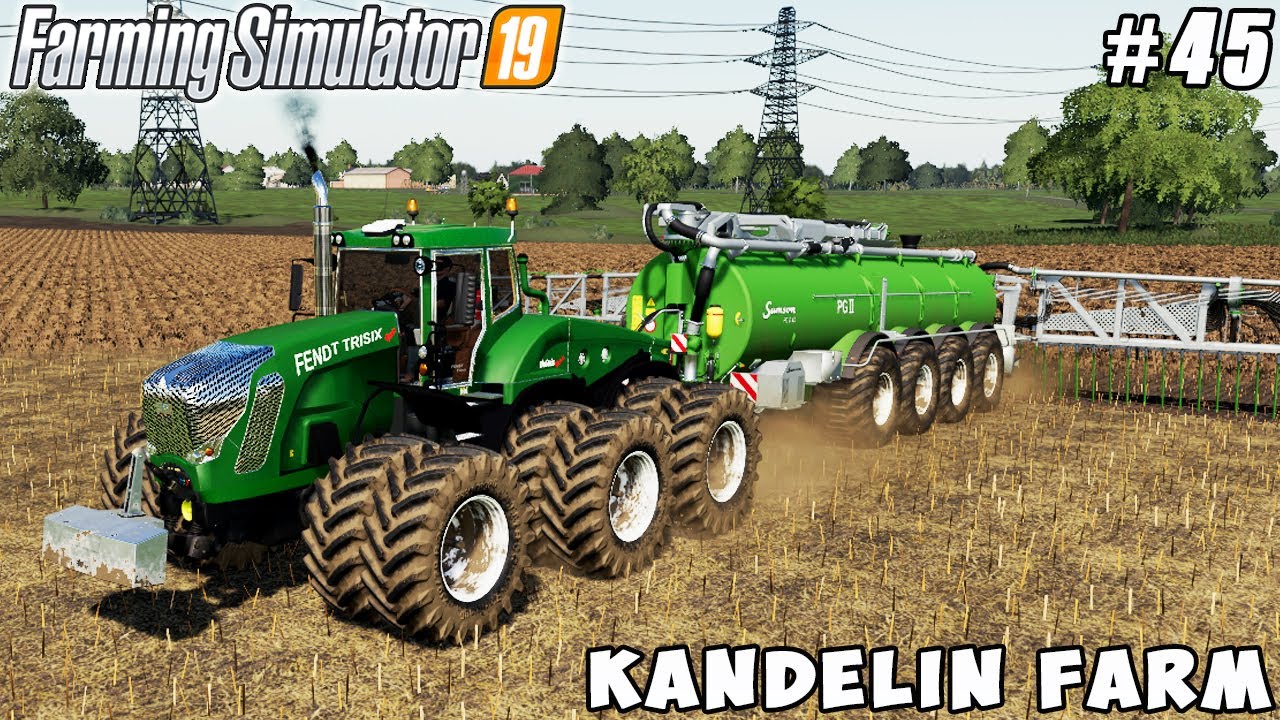 Spreading slurry, cultivation, sowing rye | Kandelin Farm | Farming simulator 19 | Timelapse #45