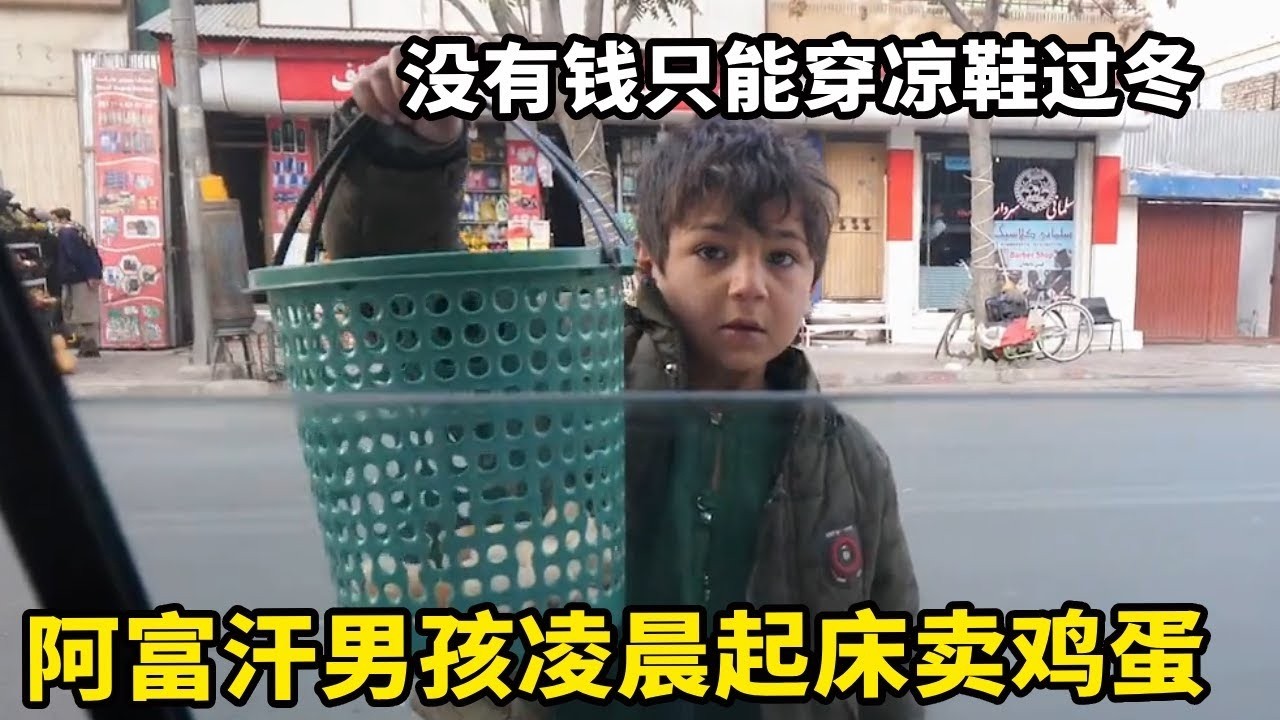7岁阿富汗男孩天不亮就起床卖鸡蛋，没有钱只能穿着凉鞋过冬，家庭情况让中国小伙大吃一惊【藏锋Kevin】