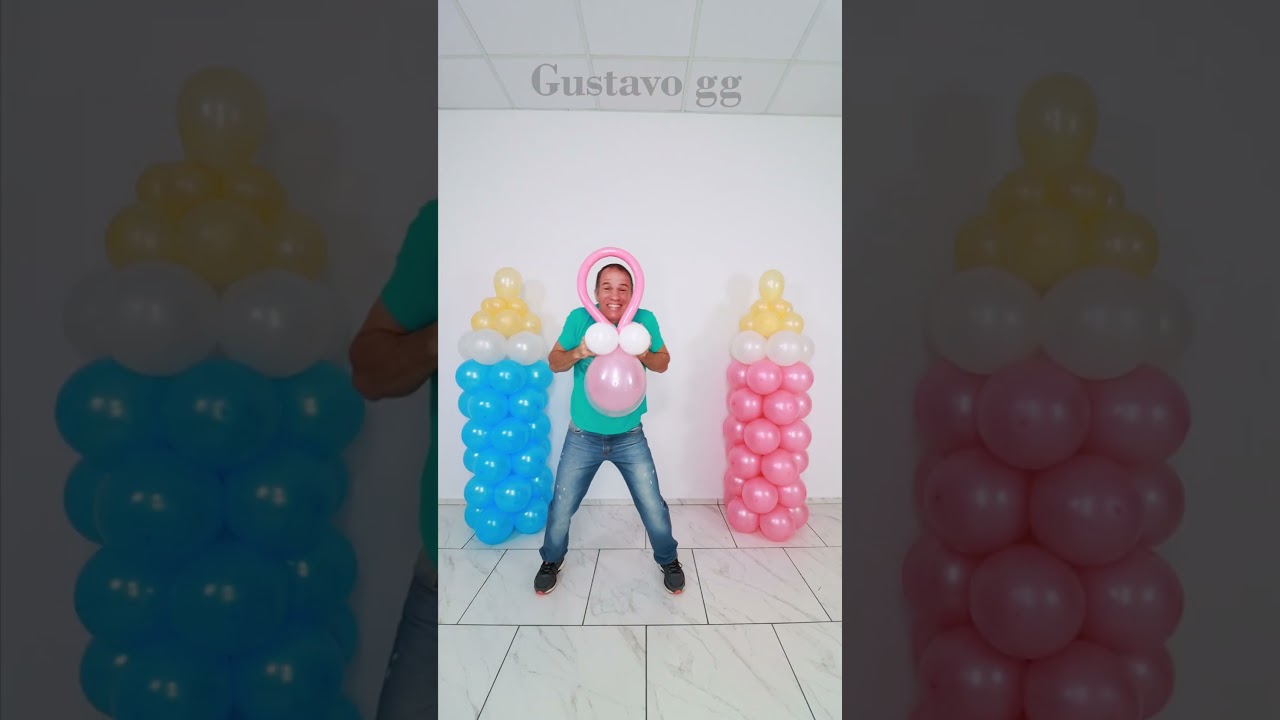 BABY SHOWER decoration at home 👶🍼 balloon decoration ideas #gustavogg #shorts #baby #babyshower