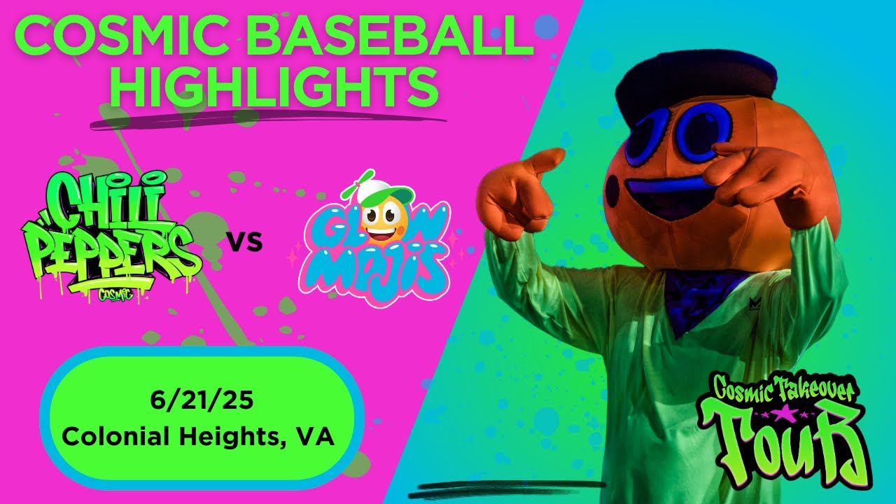 Cosmic Baseball Highlights – 6/21/25 – Cosmic Chili Peppers vs. Glow Mojis | Colonial Heights, VA
