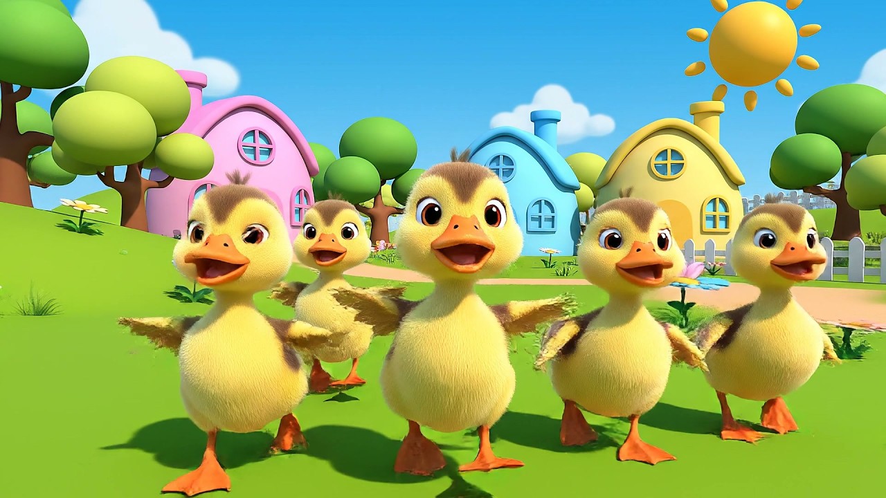 Five Little Ducklings Waddle Waddle Waddle | Fun Animal Song & Counting Rhyme