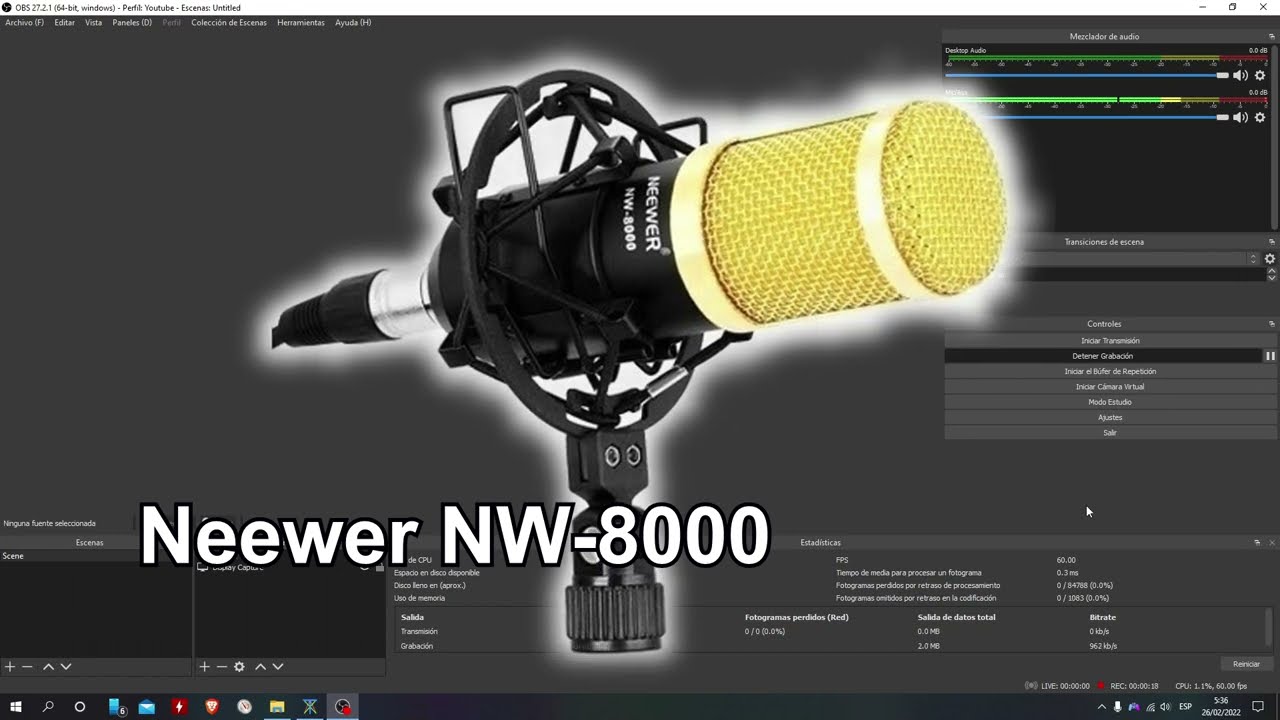 Neewer NW-8000 - Configuracion para OBS