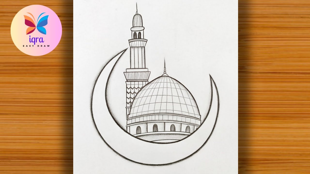 12 Rabi-ul-Awwal Drawing Easy || Eid Milad-un-Nabi Drawing Step-by-Step || Madina Drawing Easy