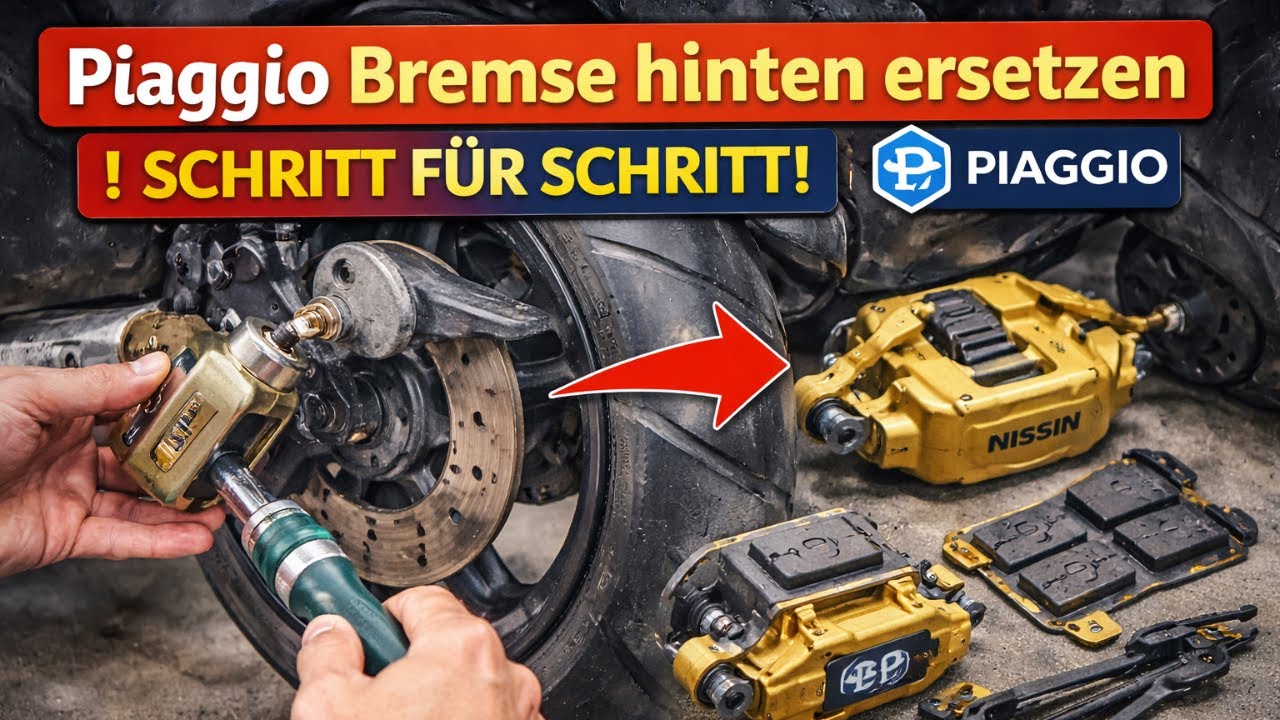 Piaggio Scooter Bremse hinten ersetzen 🔧 Hinterradbremse Schritt für Schritt