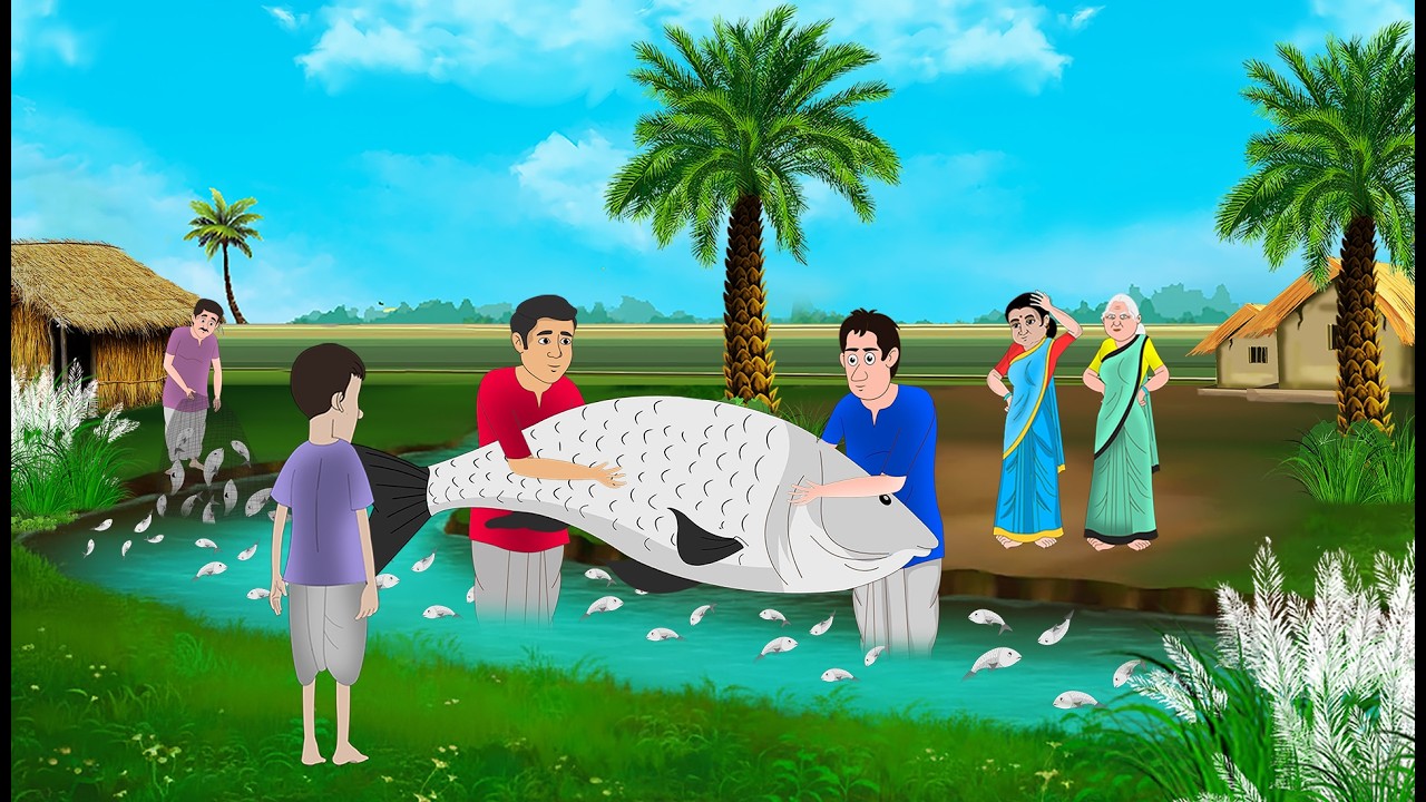 गाँव की सबसे बड़ी मछली | Hindi Story | Hindi Kahaniya | Moral Stories | cartoon story