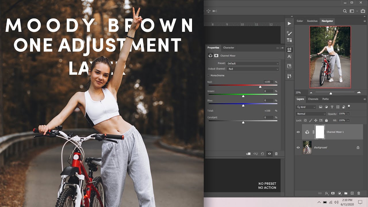 Photoshop Tutorial : Create Famous Moody Brown Color Tone by ONE Adjustment layer in few seconds