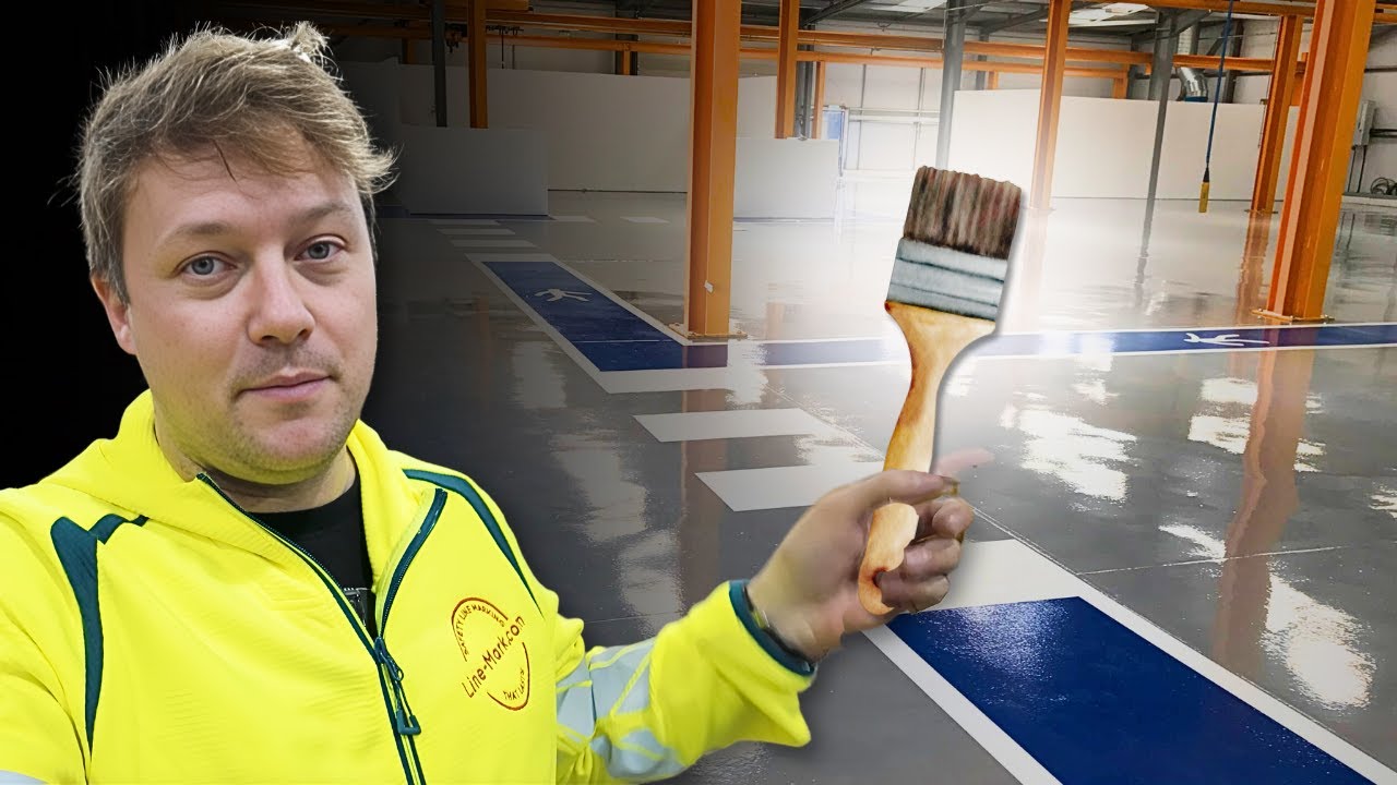Painting a factory floor | Start a Line Marking Business
