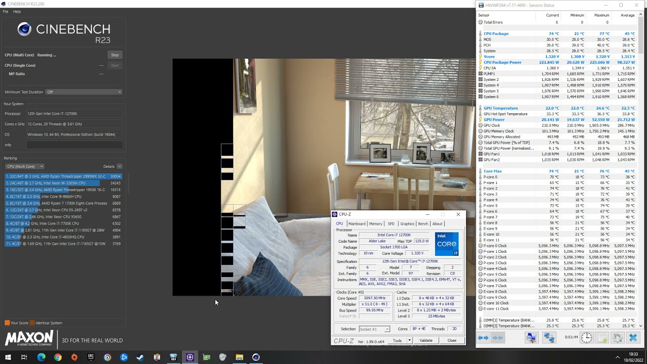 12700K OVERCLOCK TO 5100 MHz TESTING CINEBENCH R23, CPU-Z, R20, THERMALS, BENCHMARK