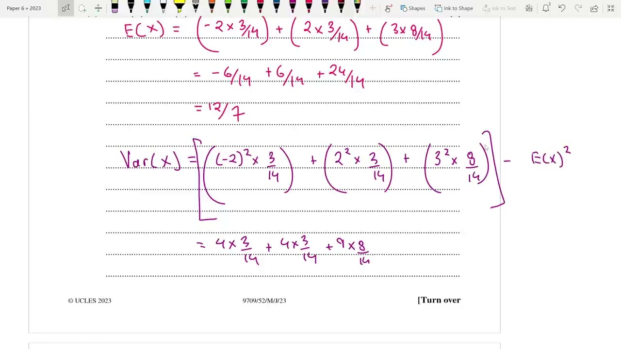 9709/52/M/J/23 | A LEVEL MATHEMATICS 9709 S1 PAPER 5 | STATISTICS | MAY/JUNE 2023 | PAPER 52