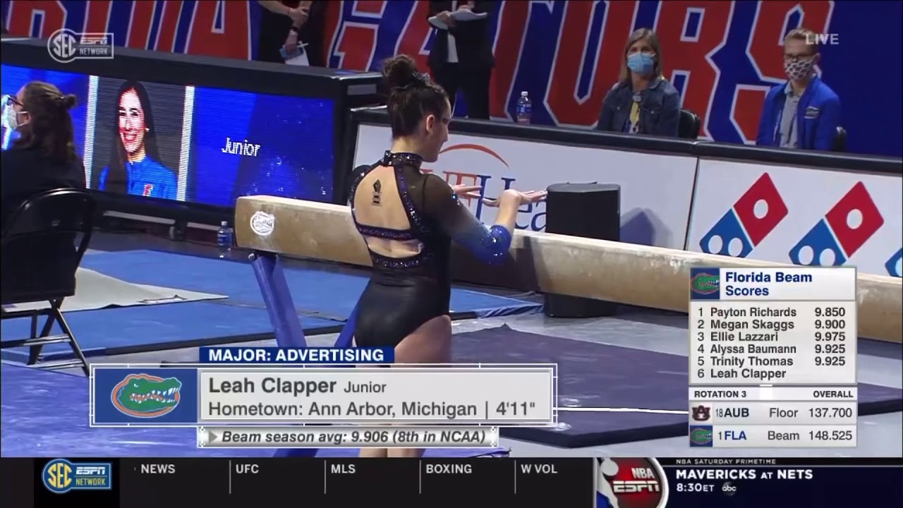 Leah Clapper Beam Florida vs Auburn 2021 9.975