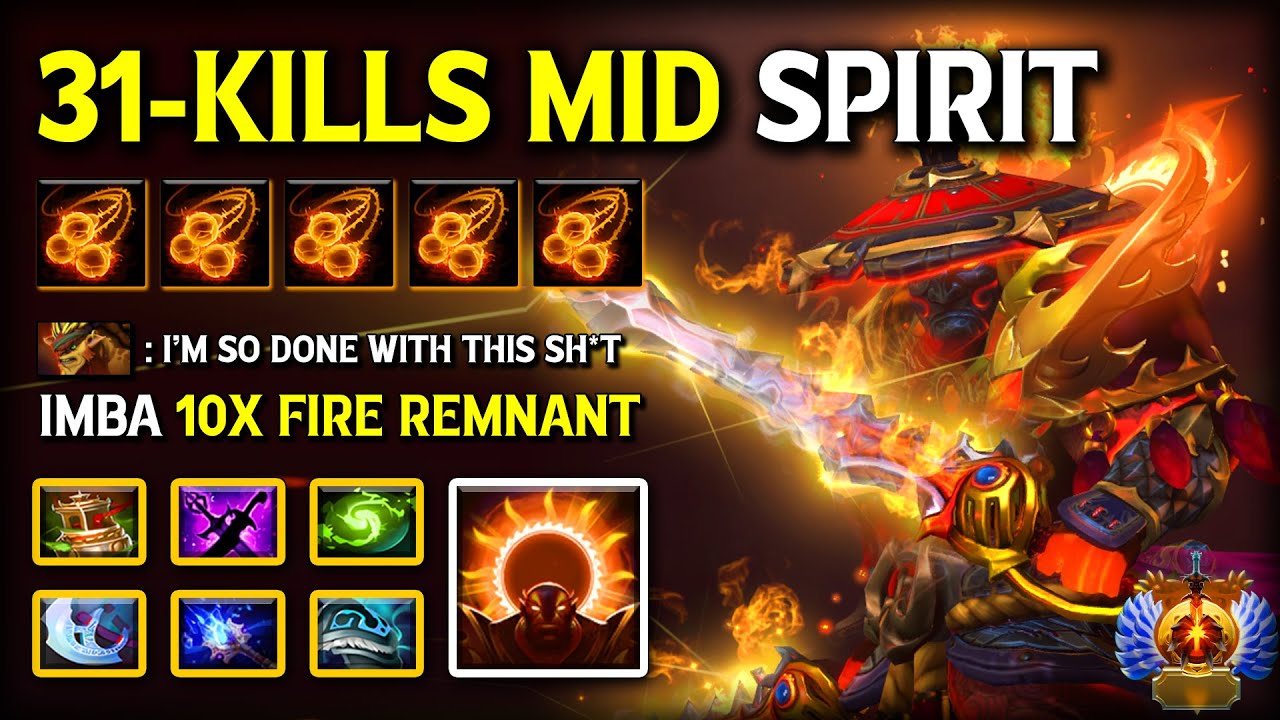EPIC 31-KILLS MID Ember Spirit | Aghs Scepter + Refresher Orb Build IMBA 10x Fire Remnant Dota 2