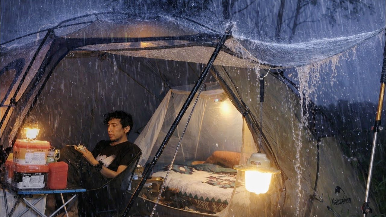 Bad Weather Beyond the Weather Prediction ⛈️ TENT Almost Flooded! Camping In Heavy Rain