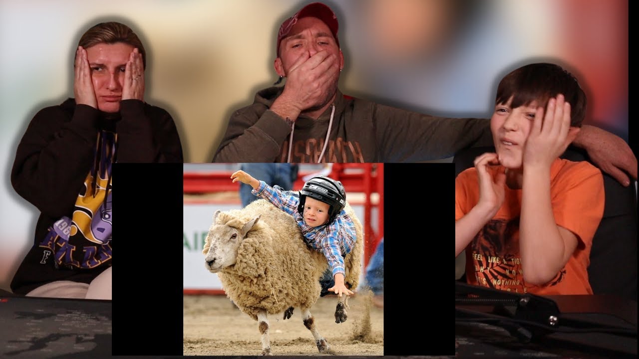 European Family Reacts To Mutton Busting (Kats First Time)