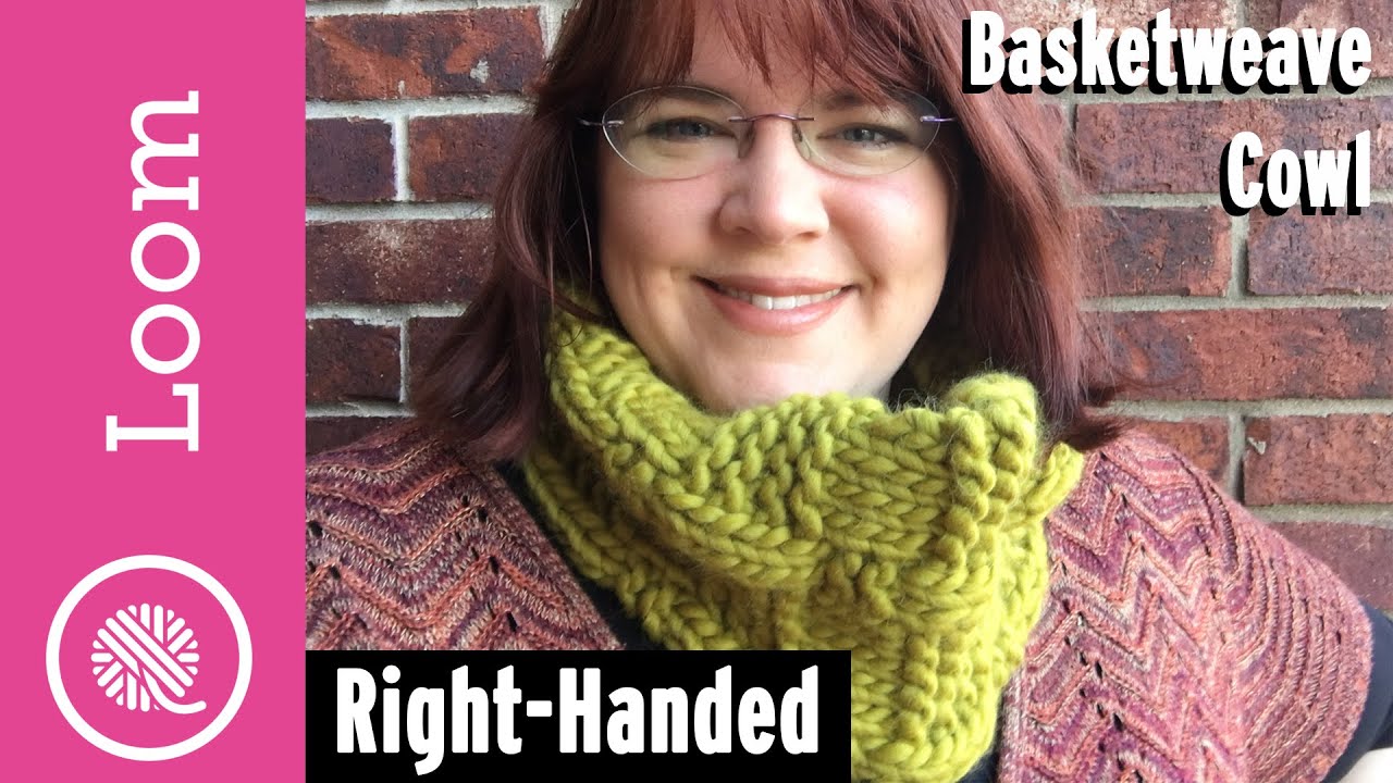 Loom Knit Basketweave Cowl | Right Handed